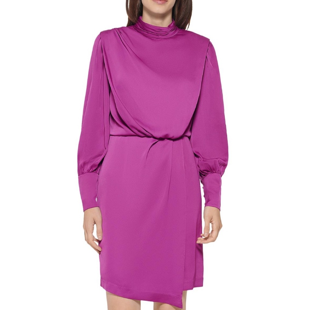 NWT Karl Lagerfeld Paris Long Sleeve Satin Mini Dress sz.10